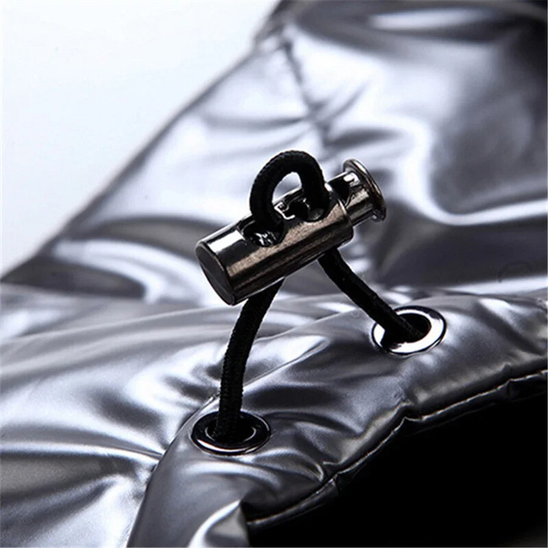 Ανδρικό γιλέκο με χειμερινή κουκούλα γυαλιστερό αμάνικο μπουφάν casual outwear Παχύ ζεστό παλτό αδιάβροχο γιλέκο Ανδρικά ρούχα 4XL