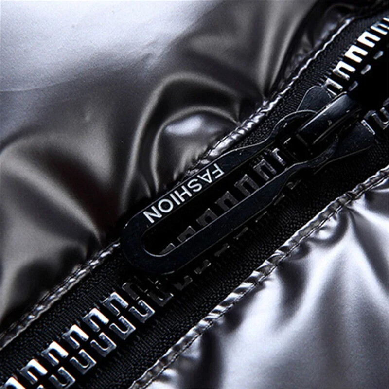 Ανδρικό γιλέκο με χειμερινή κουκούλα γυαλιστερό αμάνικο μπουφάν casual outwear Παχύ ζεστό παλτό αδιάβροχο γιλέκο Ανδρικά ρούχα 4XL