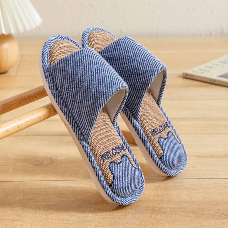 Elpojoša lina mājas čības Vīriešu 2025. gada ziemas mīkstās zoles mājas kokvilnas čības Vīriešu pretslīdēšanas plakanpapēžu kurpes pāriem