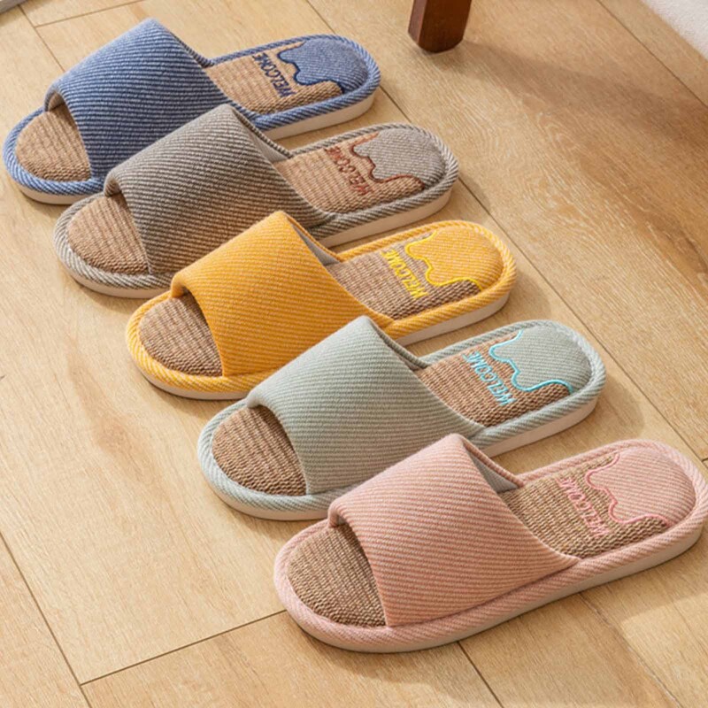 Elpojoša lina mājas čības Vīriešu 2025. gada ziemas mīkstās zoles mājas kokvilnas čības Vīriešu pretslīdēšanas plakanpapēžu kurpes pāriem