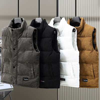 Jauna velveta ziemas modes vilnas veste jaka Vīriešu kokvilnas polsterētas vestes mēteļi Vīrieši bez piedurknēm veste jakas Siltas vestes Apģērbs