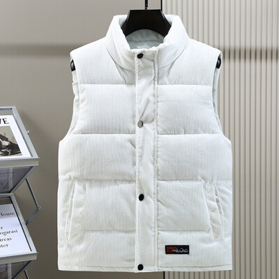 Jauna velveta ziemas modes vilnas veste jaka Vīriešu kokvilnas polsterētas vestes mēteļi Vīrieši bez piedurknēm veste jakas Siltas vestes Apģērbs