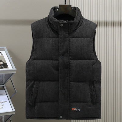 Jauna velveta ziemas modes vilnas veste jaka Vīriešu kokvilnas polsterētas vestes mēteļi Vīrieši bez piedurknēm veste jakas Siltas vestes Apģērbs