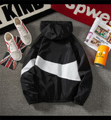 Jauna vīriešu un sieviešu plāna jaka Ielu apģērbi pavasara rudens vējjakas ar rāvējslēdzēju kapuci mētelis Bomber jaka