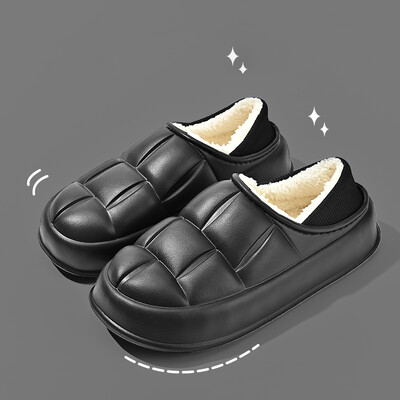 Ūdensizturīgas kokvilnas čības rudens un ziemas valkāšanai ar biezu samta zoli siltumam un aizsardzībai, piemērotas pāriem