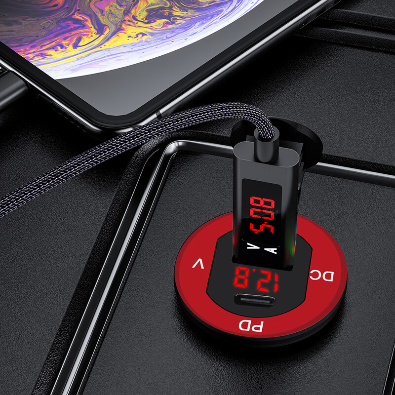 24V 12V Motociklu USB lādētāji 3.0 PD pieslēgvietas Strāvas adapteris ar voltmetra slēdzi Ūdensizturīgs vāks Kravas automašīnu aksesuāri Salons