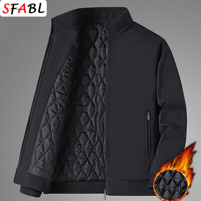 7XL 8XL Thermal Warm ανδρικό χειμωνιάτικο μπουφάν με επένδυση Luxury αντιανεμικό Parka Ανδρικό χειμερινό παλτό Casual Business Ανδρικό κοινωνικό μπουφάν 3XL