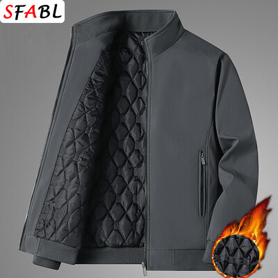 7XL 8XL Thermal Warm ανδρικό χειμωνιάτικο μπουφάν με επένδυση Luxury αντιανεμικό Parka Ανδρικό χειμερινό παλτό Casual Business Ανδρικό κοινωνικό μπουφάν 3XL