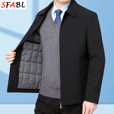 7XL 8XL Thermal Warm ανδρικό χειμωνιάτικο μπουφάν με επένδυση Luxury αντιανεμικό Parka Ανδρικό χειμερινό παλτό Casual Business Ανδρικό κοινωνικό μπουφάν 3XL