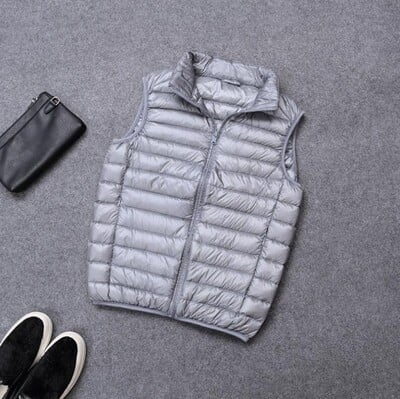 Toamnă iarnă bărbați vestă din puf de rață 2023 haină ultraușoară, fără mâneci, vestă puf, vestă ultra subțire, ușoară, vestă.