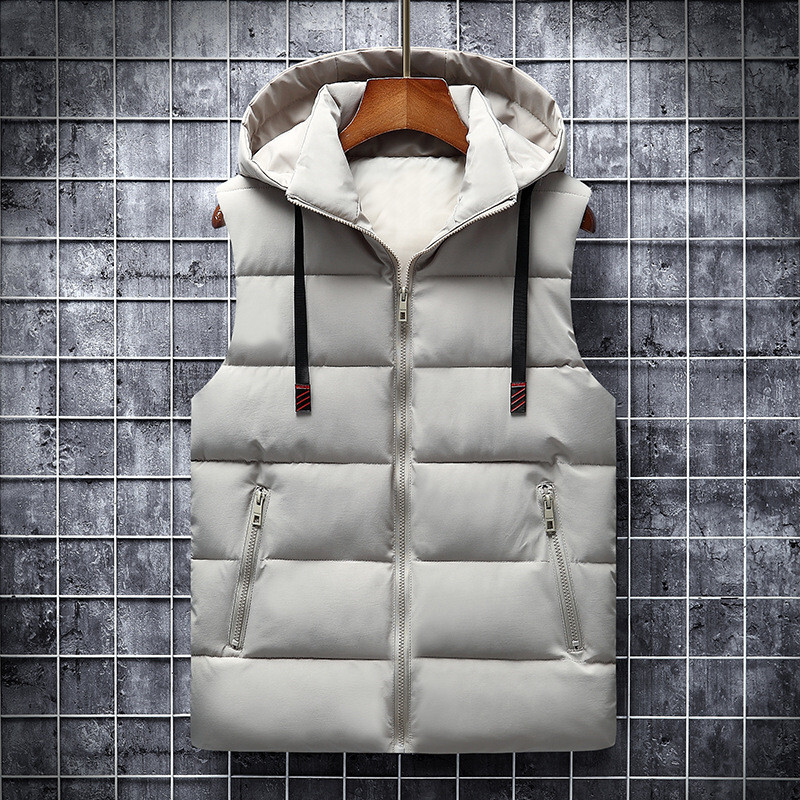 Ymwmhu 6XL ανδρικό γιλέκο Solid casual φθινοπωρινό αμάνικο μπουφάν με κουκούλα Μόδα ανδρικό γιλέκο Χειμερινό γιλέκο Plus μέγεθος Ανδρικά ρούχα εργασίας