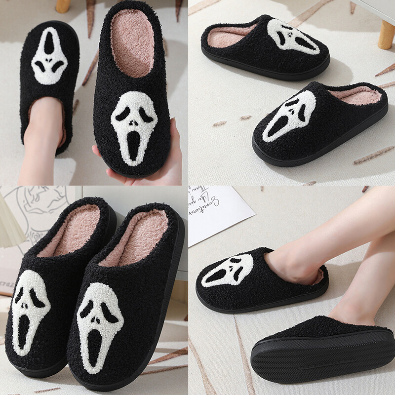 Veličina 40/41 Odgovara stopalima 39-40 papuče za noć vještica za par papuče za noć vještica papuče vrisak papuče lice duha
