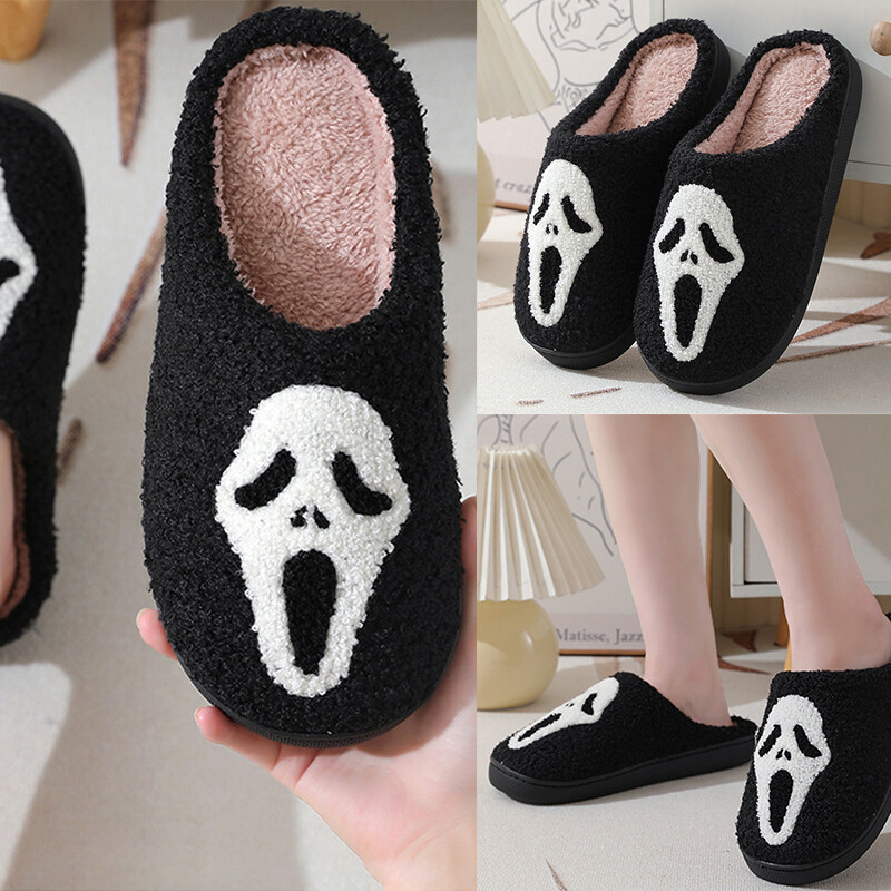 Veličina 40/41 Odgovara stopalima 39-40 papuče za noć vještica za par papuče za noć vještica papuče vrisak papuče lice duha