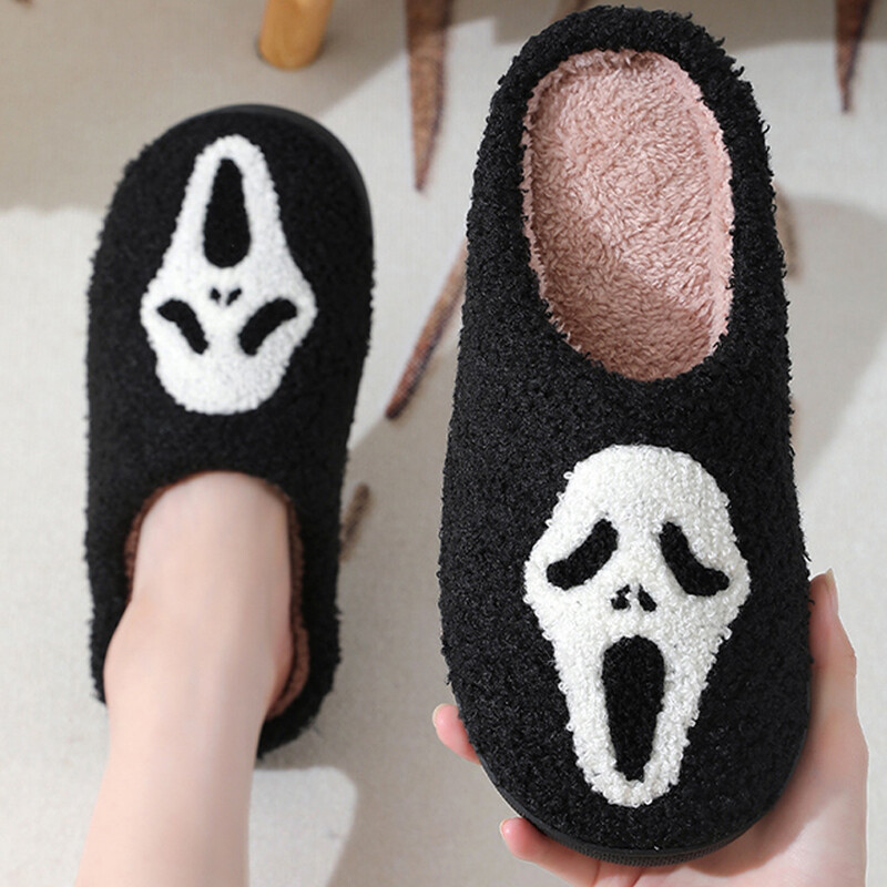 Veličina 40/41 Odgovara stopalima 39-40 papuče za noć vještica za par papuče za noć vještica papuče vrisak papuče lice duha