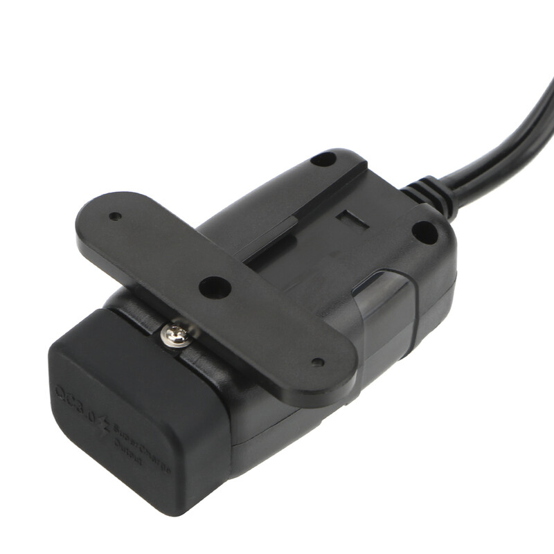 Dubultā USB lādētāja digitālā voltmetra adapteris Transportlīdzeklī uzstādīts motocikla ātrā lādētājs IESLĒGTS IZSLĒGTS slēdzis QC 3.0 Moto piederumi