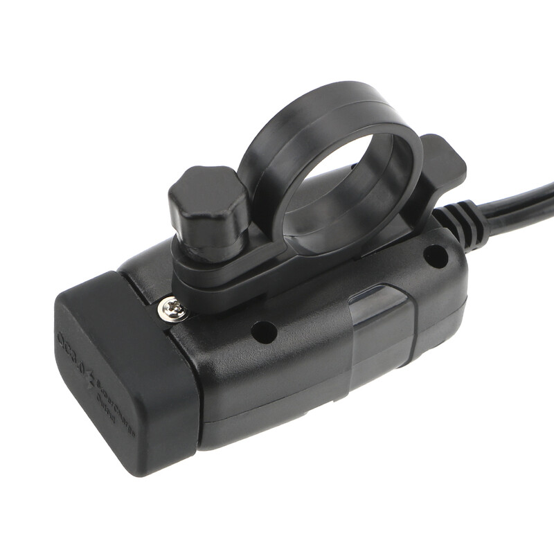 Dubultā USB lādētāja digitālā voltmetra adapteris Transportlīdzeklī uzstādīts motocikla ātrā lādētājs IESLĒGTS IZSLĒGTS slēdzis QC 3.0 Moto piederumi