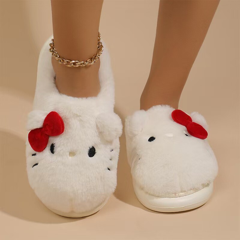 Papuci Sanrio Hello Kitty Anime drăguț student papuci de pluș din bumbac Decor pentru cameră Accesorii pentru baie Pantofi din bumbac Y2K Cadou Kawaii