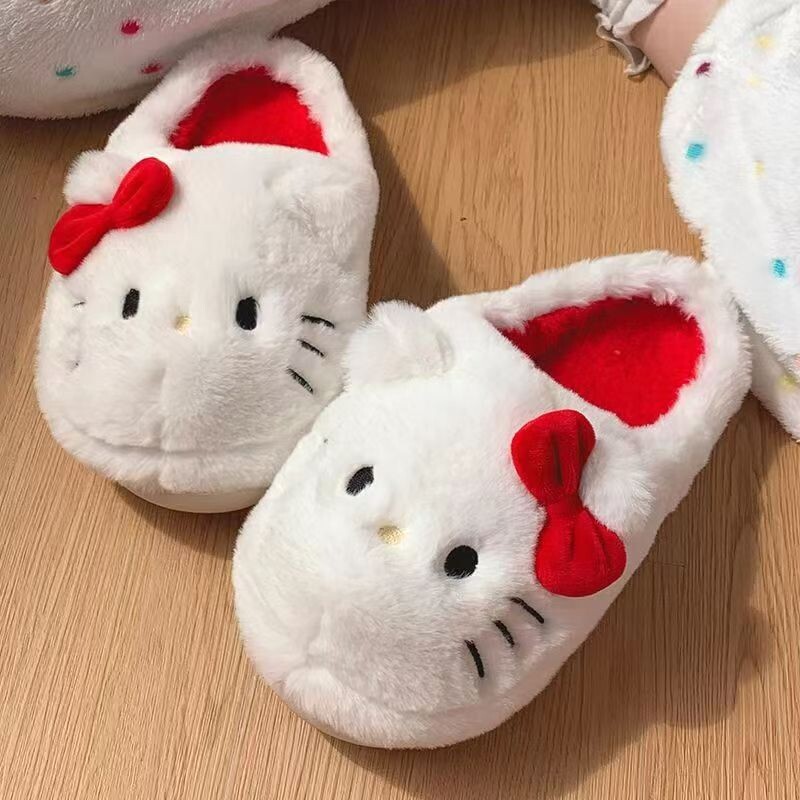 Papuci Sanrio Hello Kitty Anime drăguț student papuci de pluș din bumbac Decor pentru cameră Accesorii pentru baie Pantofi din bumbac Y2K Cadou Kawaii