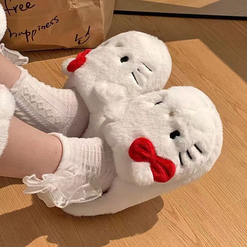 Papuci Sanrio Hello Kitty Anime drăguț student papuci de pluș din bumbac Decor pentru cameră Accesorii pentru baie Pantofi din bumbac Y2K Cadou Kawaii