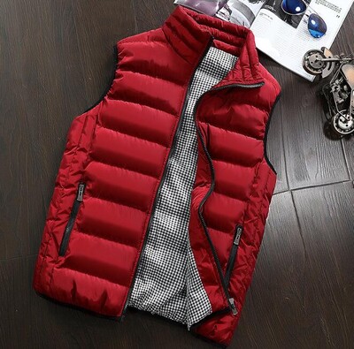 Îmbrăcăminte de marcă Vestă pentru bărbați, căptușită cu bumbac, mărime mare, vestă pentru bărbați, jachetă pentru bărbați, vestă fără mâneci, la modă de iarnă, ocazional, subțire.