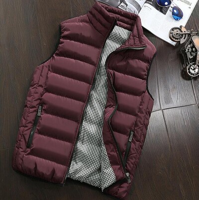 Îmbrăcăminte de marcă Vestă pentru bărbați, căptușită cu bumbac, mărime mare, vestă pentru bărbați, jachetă pentru bărbați, vestă fără mâneci, la modă de iarnă, ocazional, subțire.