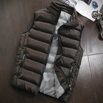 Îmbrăcăminte de marcă Vestă pentru bărbați, căptușită cu bumbac, mărime mare, vestă pentru bărbați, jachetă pentru bărbați, vestă fără mâneci, la modă de iarnă, ocazional, subțire.