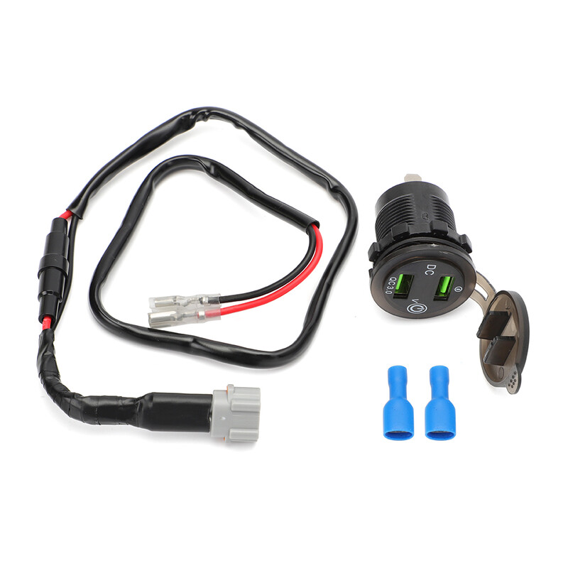 Pentru Yamaha Tracer 900 MT09 FZ09 QC3.0 Dual USB Încărcător pentru motociclete Adaptor priză Plug&Play Port auxiliar cu piese de cablu