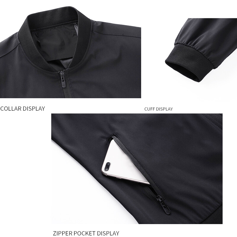 Jaunākā pavasara jaka vīriešu ikdienas jaka ar rāvējslēdzēju kabatas bomberjaka vīriešu jakas Slim Fit luksusa beisbola mēteļi L-3XL virsdrēbes