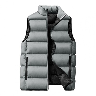 Džemperis Ziemas Vīriešu Veste Parkas Kokvilnas ikdienišķs statīvs bez piedurknēm biezs apģērbs vienkrāsains veste jaka vīriešiem