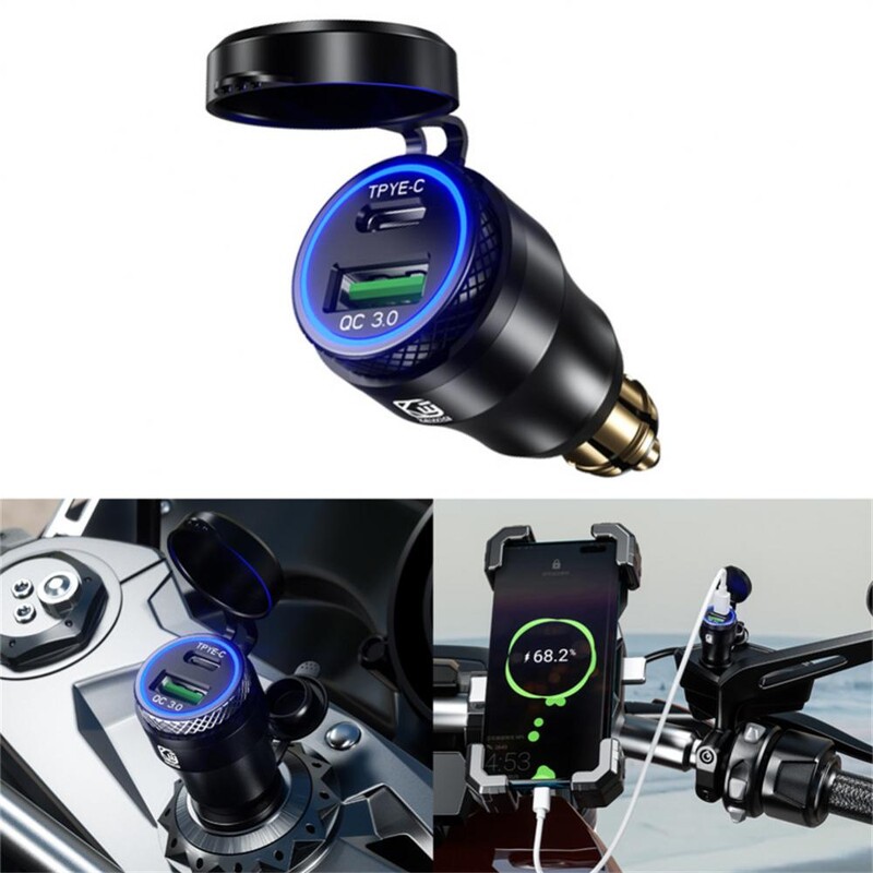 Încărcător USB pentru telefon mobil, portabil, multifuncțional, compatibilitate largă, tehnologie inteligentă IC pentru motocicleta standard european