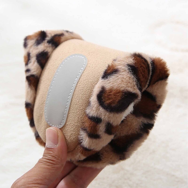 Ženske zimske tople papuče Cipele iz crtića Leopard plišane tobogane Okrugle prste Ravne cipele za kućnu spavaću sobu Podne papuče Ženske cipele