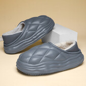 Ziemas silti Vīriešu Kokvilnas Čības Sandales Plīša Čības Slīdkalniņi Āra Iekštelpu Ūdensizturīgi Neslīdoši Apavi Vīriešu Mājai Siltas Čības