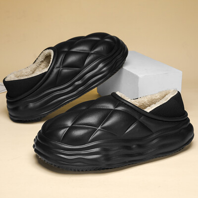 Ziemas silti Vīriešu Kokvilnas Čības Sandales Plīša Čības Slīdkalniņi Āra Iekštelpu Ūdensizturīgi Neslīdoši Apavi Vīriešu Mājai Siltas Čības