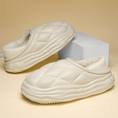 Ziemas silti Vīriešu Kokvilnas Čības Sandales Plīša Čības Slīdkalniņi Āra Iekštelpu Ūdensizturīgi Neslīdoši Apavi Vīriešu Mājai Siltas Čības
