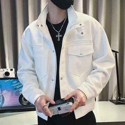 Jednobojna bejzbol jakna s velikim džepom Muški kaput Jakna na rever Muška klupska odjeća Zelena retro High Street bomber jakna za par