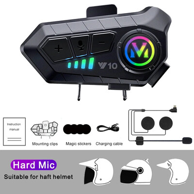 Y10 motociklu ķiveres austiņas Bluetooth 5.3 Voice Control Motocikla bezvadu praktiskas runājošas austiņas, ūdensizturīgas