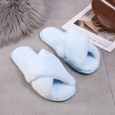 Ležérne plyšové papuče s krížovými remienkami pre ženy, vnútorné domáce použitie, bavlnené papuče, Amazon, cezhraničná podrážka Tpr, letná sezóna