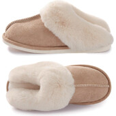 Ženske tople papuče s lepršavom podstavom Ženske zimske kućne plišane papuče od memorijske pjene Tople neklizajuće kućne papuče