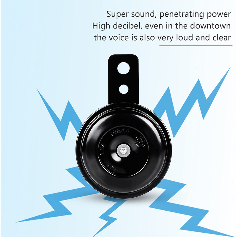 Universālie motociklu elektriskie skaņas signālierīces Auto skaņas signālierīces Skaļu komplekts 12V 1.5A 105db Ūdensizturīgs apaļš skaļruņu skaļruņi Aksesuāri