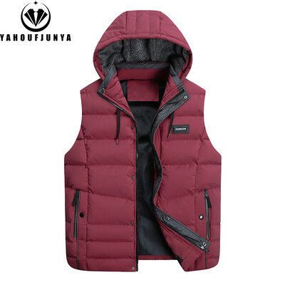 Vīriešu rudens bezpiedurkņu vilnas kabatas rāvējslēdzējs, cieta silta veste Vīriešu ziemas noņemama kapuce, āra brīvā laika modes veste vīriešu mētelis