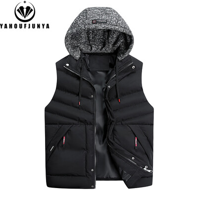 Vīriešu rudens bezpiedurkņu vilnas kabatas rāvējslēdzējs, cieta silta veste Vīriešu ziemas noņemama kapuce, āra brīvā laika modes veste vīriešu mētelis