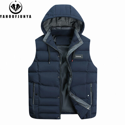 Vīriešu rudens bezpiedurkņu vilnas kabatas rāvējslēdzējs, cieta silta veste Vīriešu ziemas noņemama kapuce, āra brīvā laika modes veste vīriešu mētelis