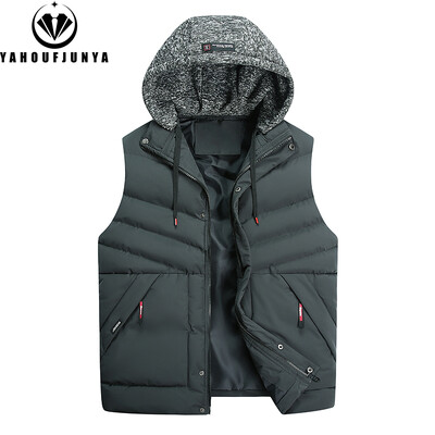 Vīriešu rudens bezpiedurkņu vilnas kabatas rāvējslēdzējs, cieta silta veste Vīriešu ziemas noņemama kapuce, āra brīvā laika modes veste vīriešu mētelis