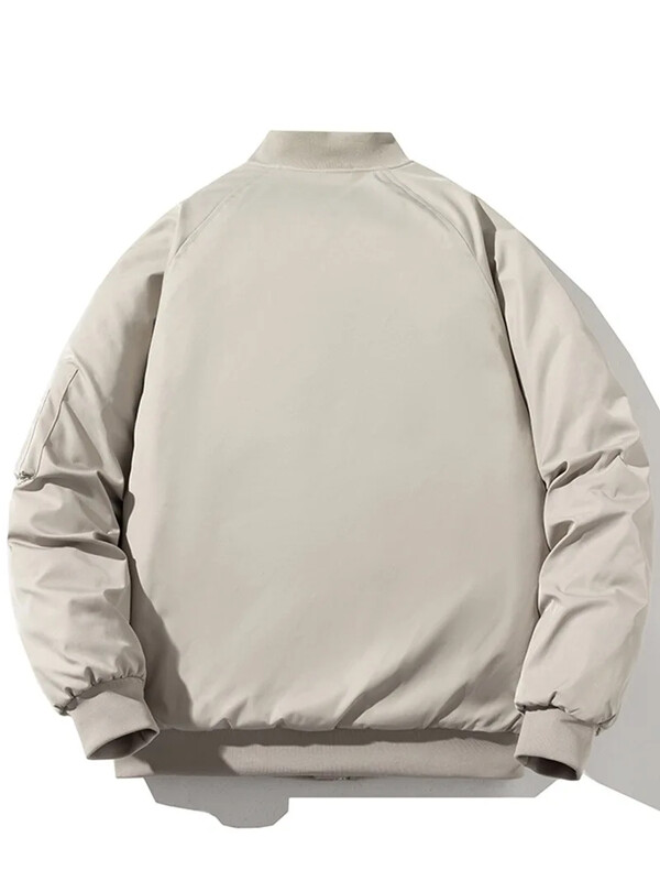 Japāņu stila vienkāršs pāris beisbola jaka ar kokvilnas polsterējumu brīvi pieguļoša pelēka darba apģērba bomberjaka, biezināta pavasaris rudens ziema