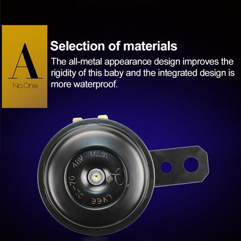 Kit claxon electric universal pentru motociclete 12V 1.5A 105db Difuzoare rotunde cu claxon tare rezistente la apa pentru scooter, ciclomotor, Dirt Bike ATV