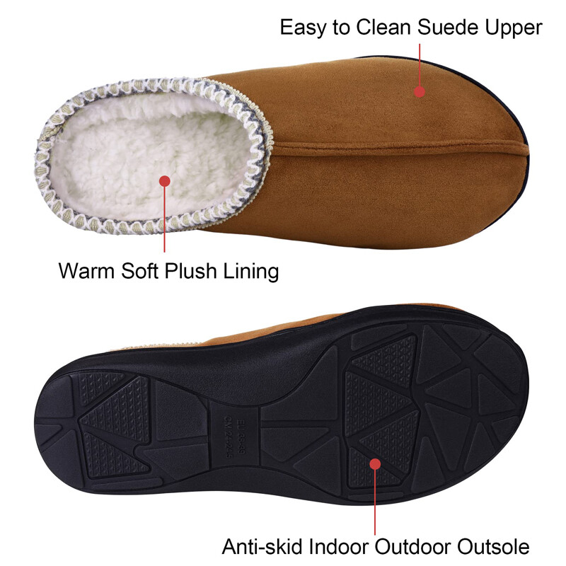 Pallene Krznene papuče Muškarci Ženske Zimske Indoor Tople pamučne tobogane Plišane mule Gumeni potplat Neklizajući s udobnim cipelama od flisa