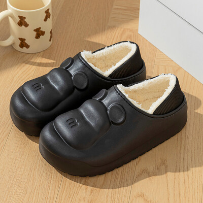 Cute Candy Color Bear γυναικείες ζεστές παντόφλες Χειμερινές βελούδινες ζεστές παντόφλες αδιάβροχες για γυναίκες