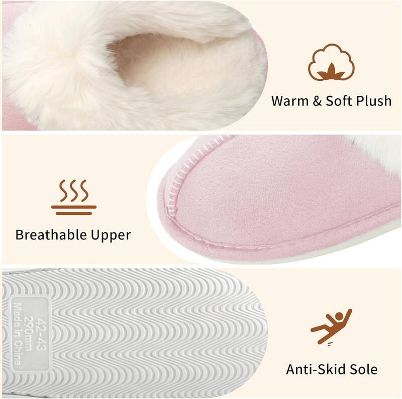 Zimske ženske muške krznene neklizajuće papuče Tople papuče podstavljene od lepršave brušene kože Potplat protiv klizanja Udobne kućne cipele za unutra i na otvorenom
