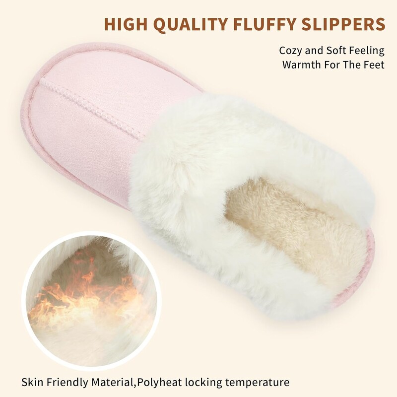 Zimske ženske muške krznene neklizajuće papuče Tople papuče podstavljene od lepršave brušene kože Potplat protiv klizanja Udobne kućne cipele za unutra i na otvorenom