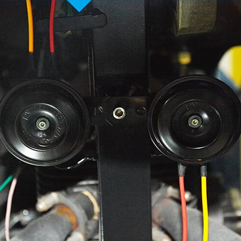 Universalus motociklo elektrinis garso signalo rinkinys 12V 1,5A 105db vandeniui atsparūs apvalūs garsiakalbiai, skirti motorolerio mopedo purvo dviračiui ATV